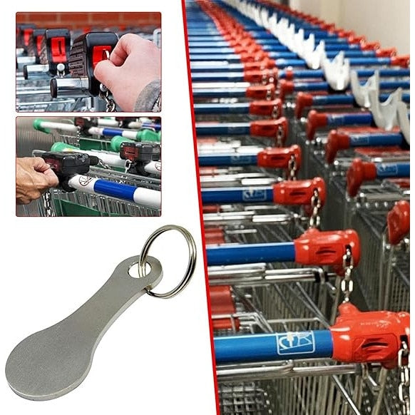 Breloc mini din aliaj de aluminiu pentru carucior de cumparaturi - Breloc mic Aldi cu suport pentru monede de 25 de centi pen