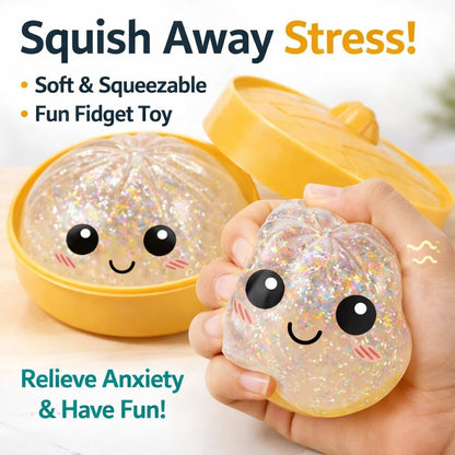 Jucarie interactiva copii, dumpling squishy, dimensiuni 10x7.5x5cm, material TPR, set 2 bucati