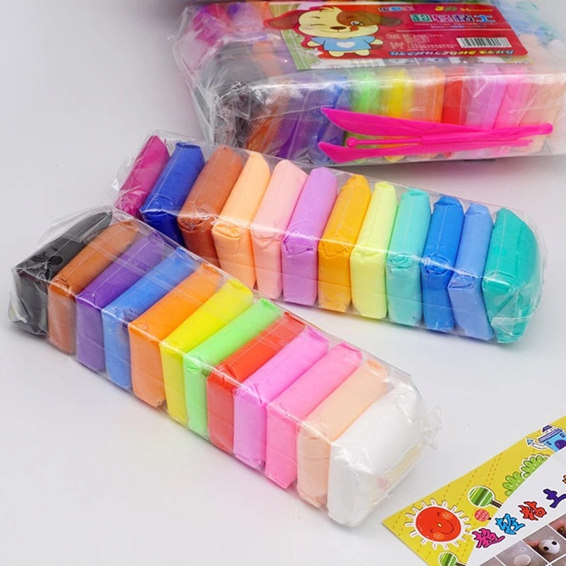 Set Plastilina inteligenta, Modelling Clay, 24 pungi / set, multicolora