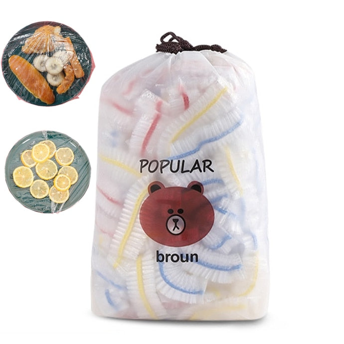 Saci de pastrare proaspete, 100 de pachete, pungi de folie alimentara - Capace de depozitare a alimentelor Capace, capace uni