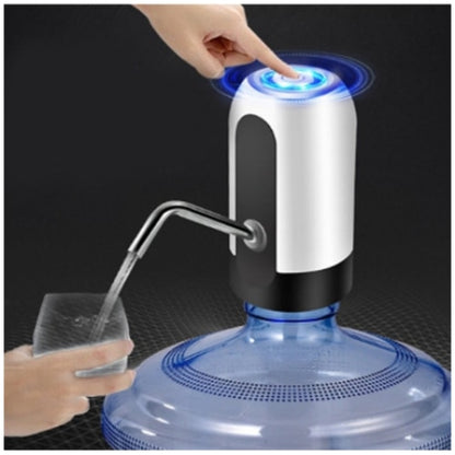 Pompa electrica pentru bidonul cu apa, cablu USB inclus, alb/negru, 12.5 x 7 cm