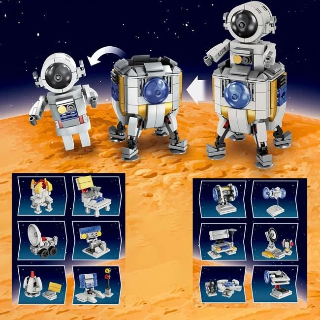 Cuburi de Constructie Spatiu – Blind Box Surpriza, Modele Asamblabile cu Tematica Cosmica