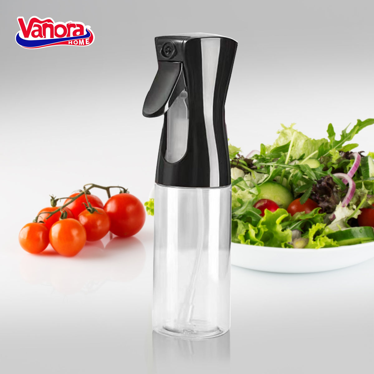 Set 2 sticle cu pulverizator Vanora Home, ulei/otet, 200 ml, alb/negru