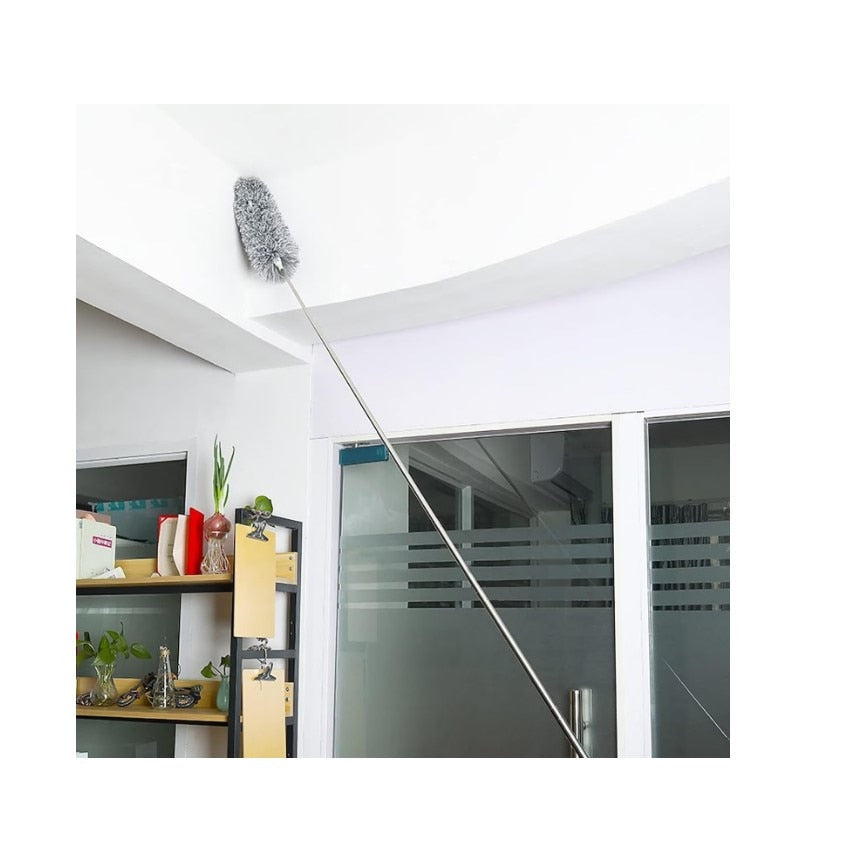 Pamatuf telescopic pentru praf si paianjeni, gri, maner extensibil pana la 250 cm