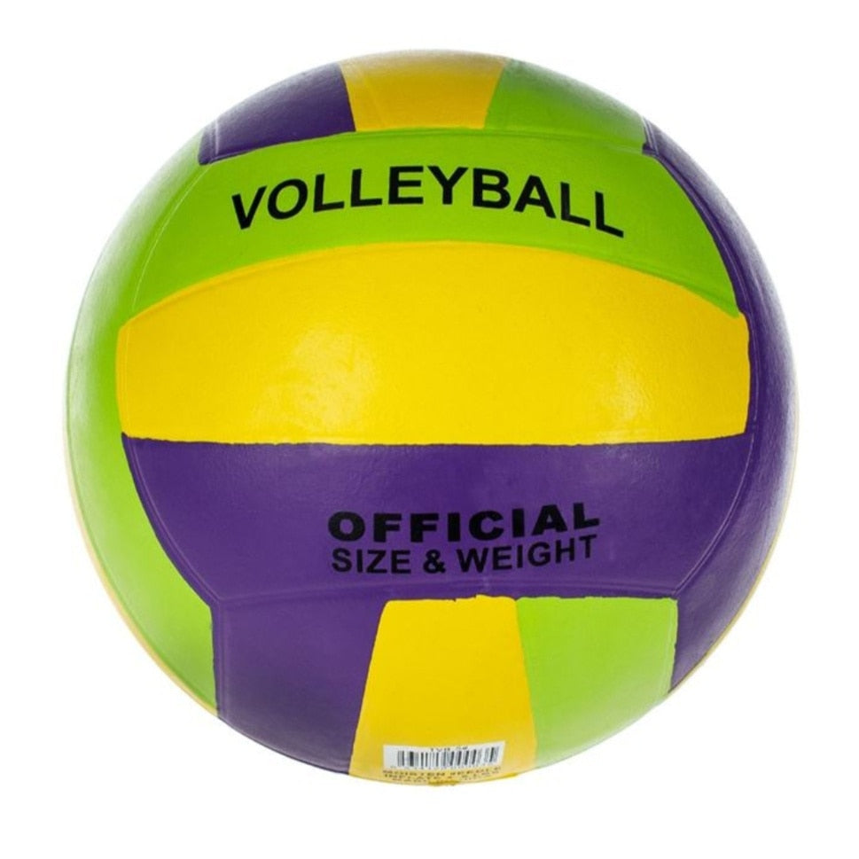 Minge de volei, PVC, verde/galben/mov, Nr.5, 20.7~21.3cm