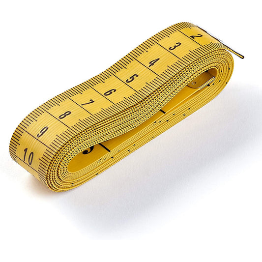 Centimetru croitorie clasic, ambele fete in centimetri, 150 cm, galben