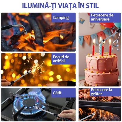 Bricheta electrica reincarcabila, rotativa 360°, anti-vant, afisaj LED, negru, 1.5x25cm