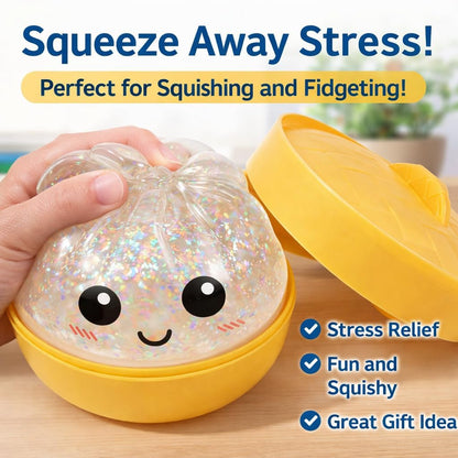 Jucarie interactiva copii, dumpling squishy, dimensiuni 10x7.5x5cm, material TPR, set 2 bucati