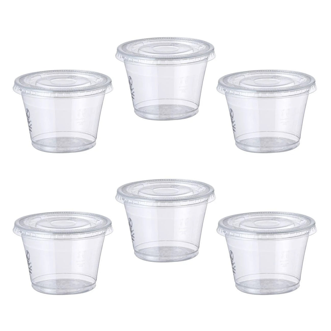 Boluri din Plastic Rotunde Transparente Reutilizabile cu Capac 165ml - 20buc