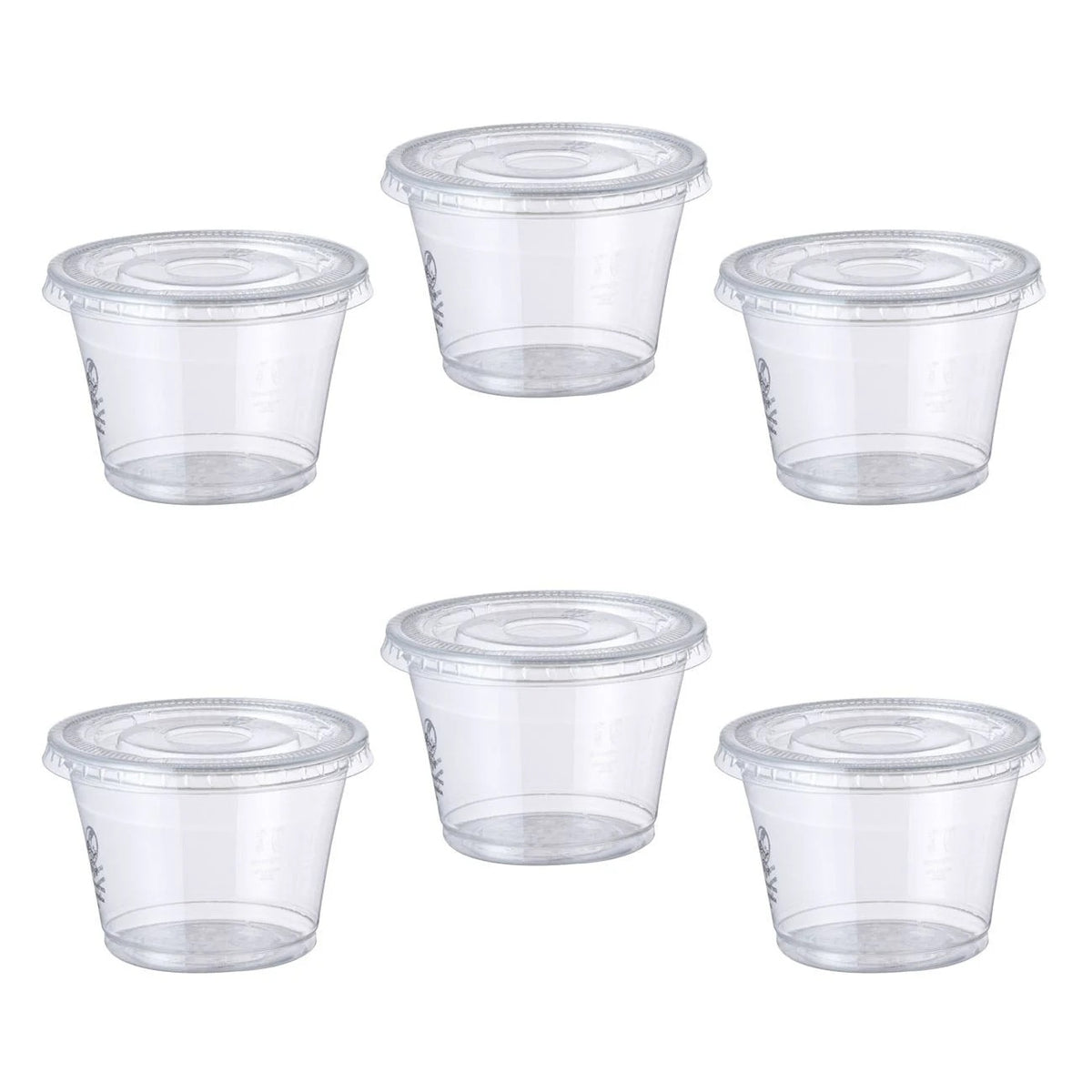 Boluri din Plastic Rotunde Transparente Reutilizabile cu Capac 165ml - 20buc