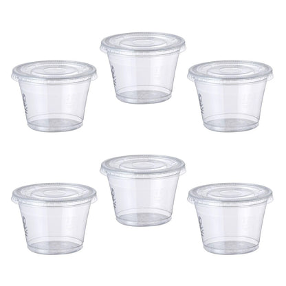 Boluri din Plastic Rotunde Transparente Reutilizabile cu Capac 165ml - 20buc