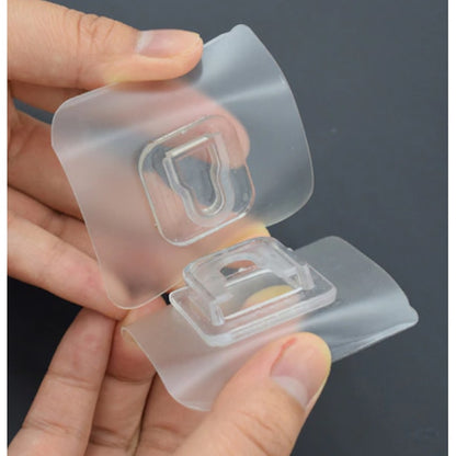 Set 10 suporturi duble de fixare obiecte, autoadezive, 5.7 x 5.7 cm, transparente