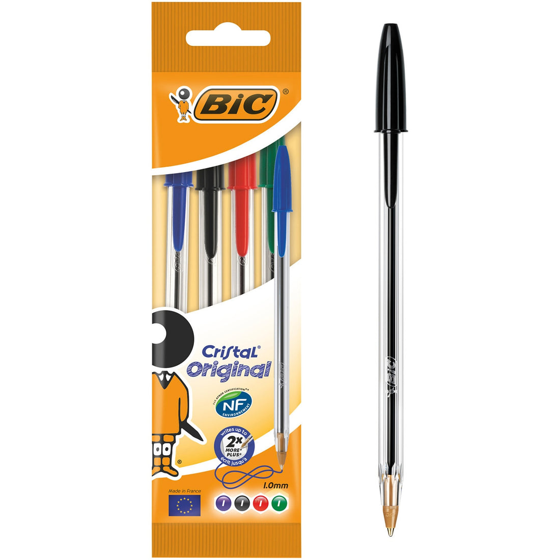 Set 4 bucati pix BIC Cristal Medium, asortate