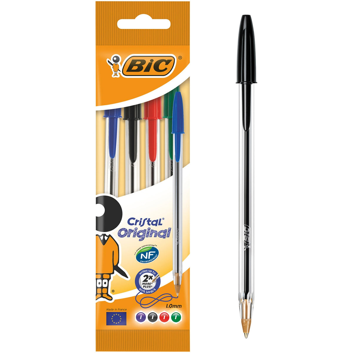 Set 4 bucati pix BIC Cristal Medium, asortate