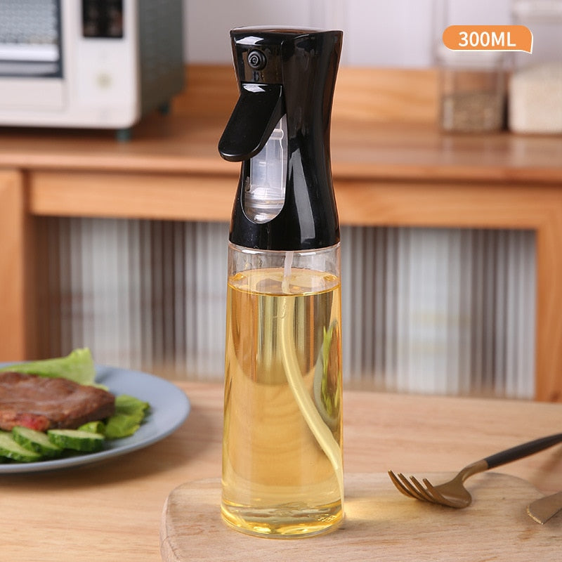 Sticla cu Jet pentru Ulei, Otet si Sosuri, 300 ml, reincarcabila, Transparent/Negru