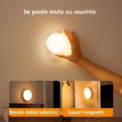 Set 4 Lampi LED 2W cu senzori de lumina / miscare, incarcare USB