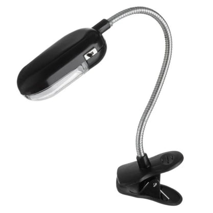 Lanterna de citit, cu clips de prindere si LED alb, neagra, 22x3cm