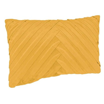 Perna Decorativa Galben Mustar Velvet cu Dungi Reliefate pentru Canapea 50x30cm