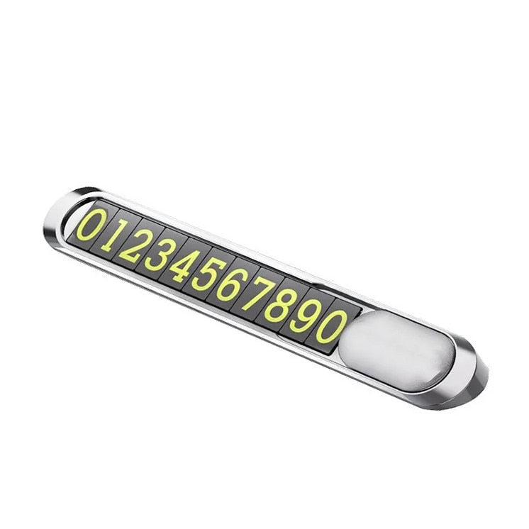 Suport afisaj numar de telefon pentru bord auto, metalic, cifre fluorescente, parcare, oprire temporara