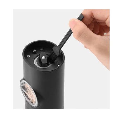 Set 2 rasnite electrice, Sare si Piper, cu stand incarcare USB, negru