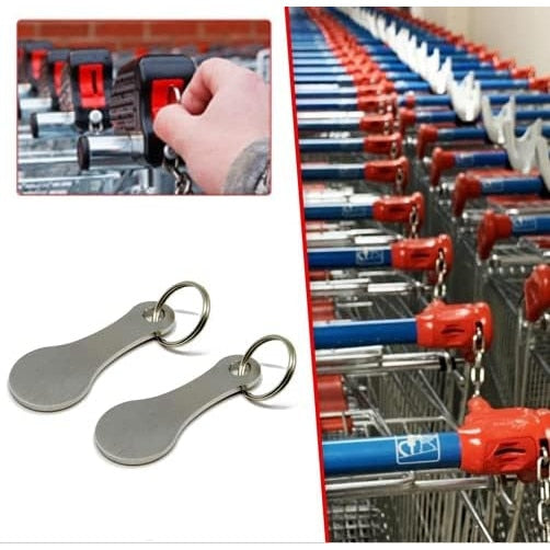 Breloc mini din aliaj de aluminiu pentru carucior de cumparaturi - Breloc mic Aldi cu suport pentru monede de 25 de centi pen