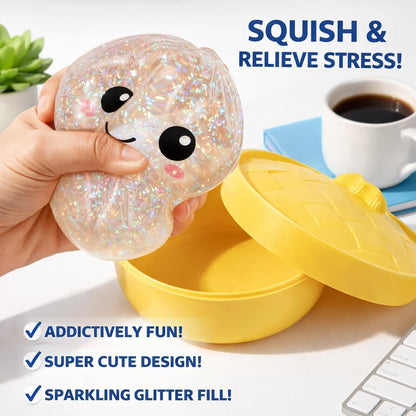 Jucarie interactiva copii, dumpling squishy, dimensiuni 10x7.5x5cm, material TPR, set 2 bucati