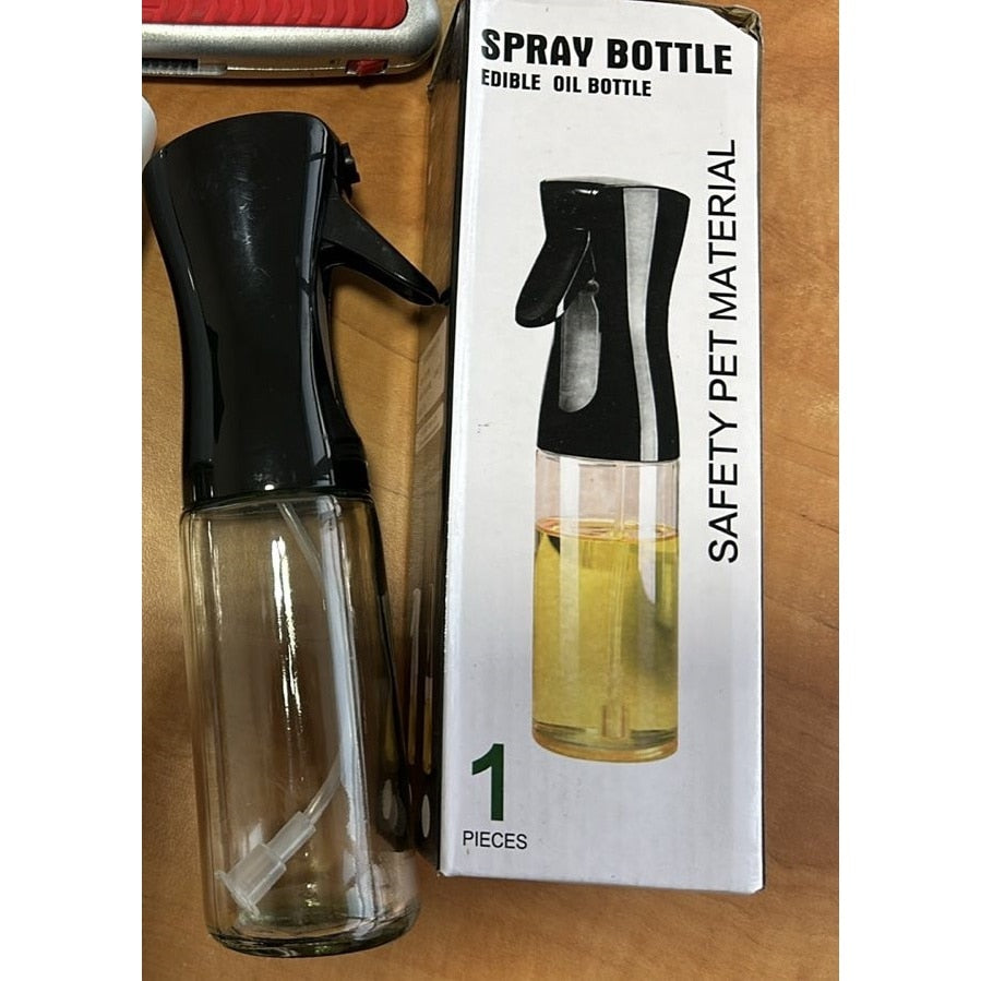Sticla cu Jet pentru Ulei, Otet si Sosuri, 300 ml, reincarcabila, Transparent/Negru