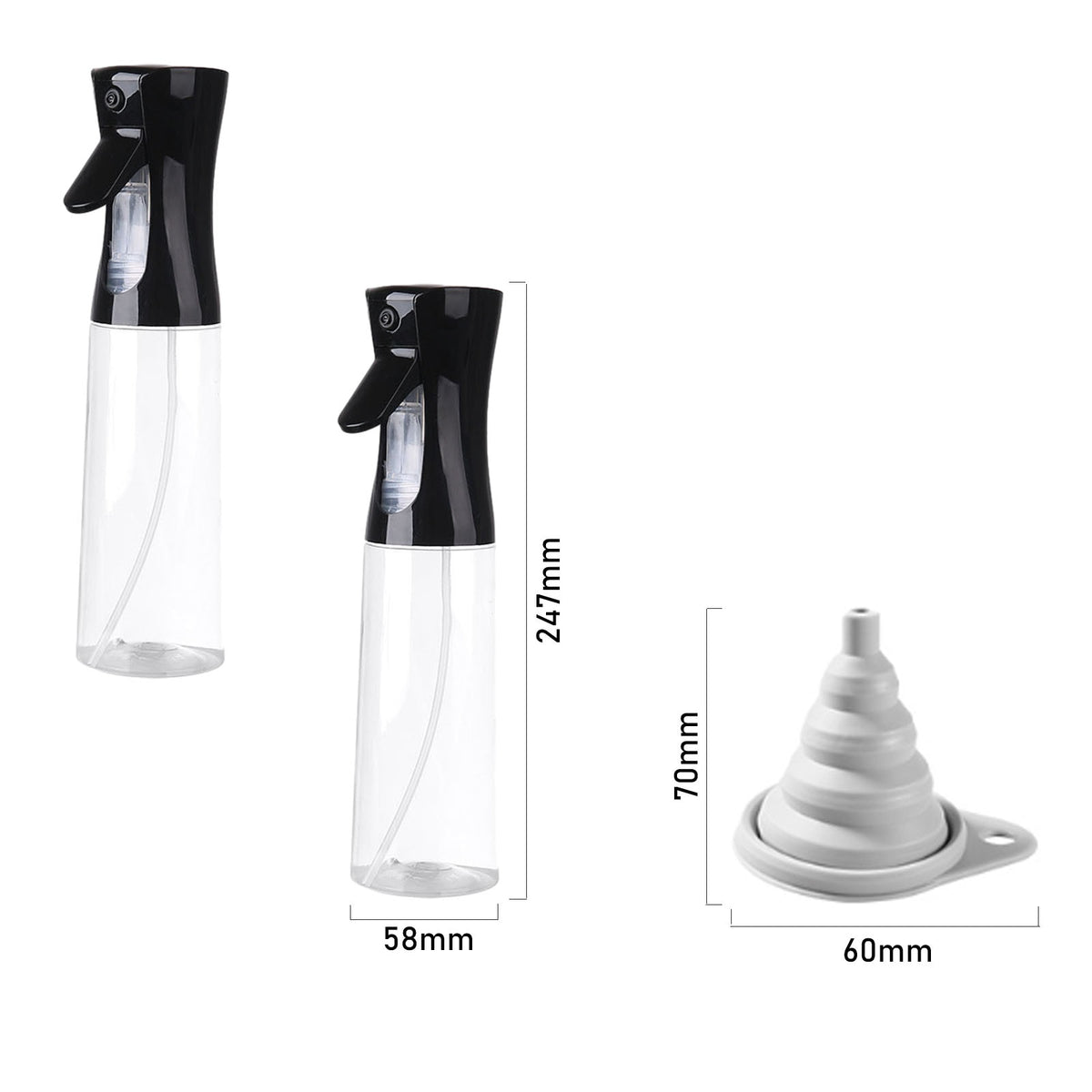 Set 2 pulverizatoare, Axroad Mall, Capacitatea 300 ml, Rezistent la scurgeri, Pulverizare la 360 de grade, Reincarcabile, Des