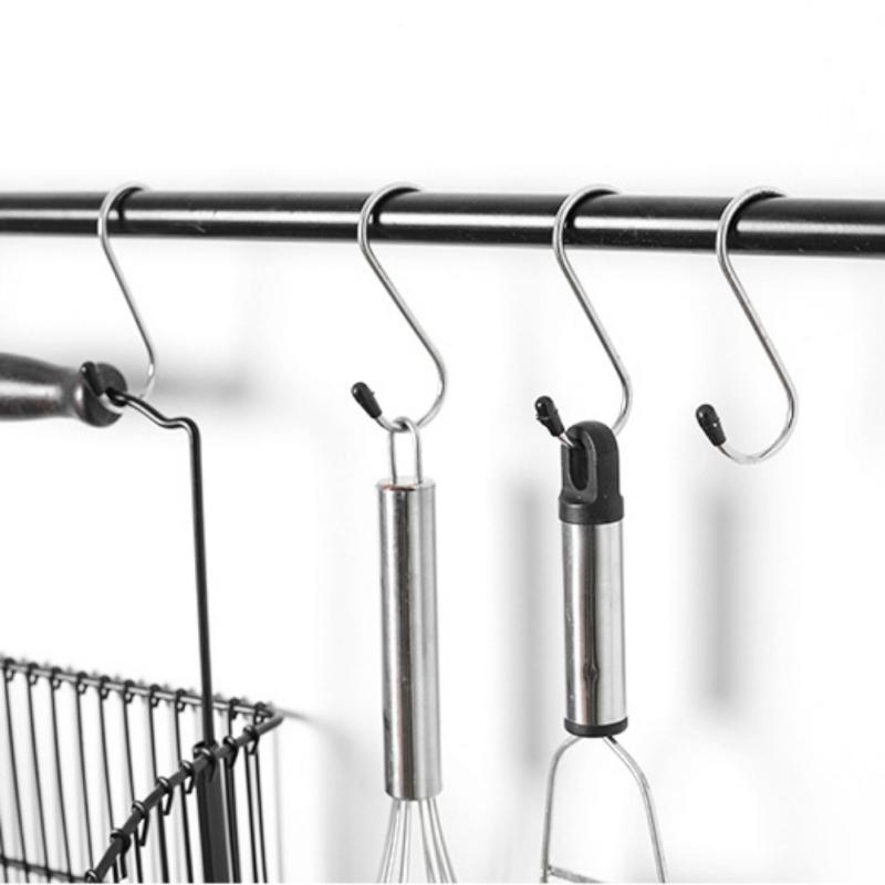 Carlige tip "S" din otel inoxidabil, organizator inox (4 buc/set)