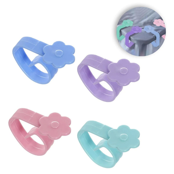Cleme decorative pentru fata de masa DAMO, model flori, set 4 buc