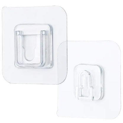 Set 10 suporturi duble de fixare obiecte, autoadezive, 5.7 x 5.7 cm, transparente
