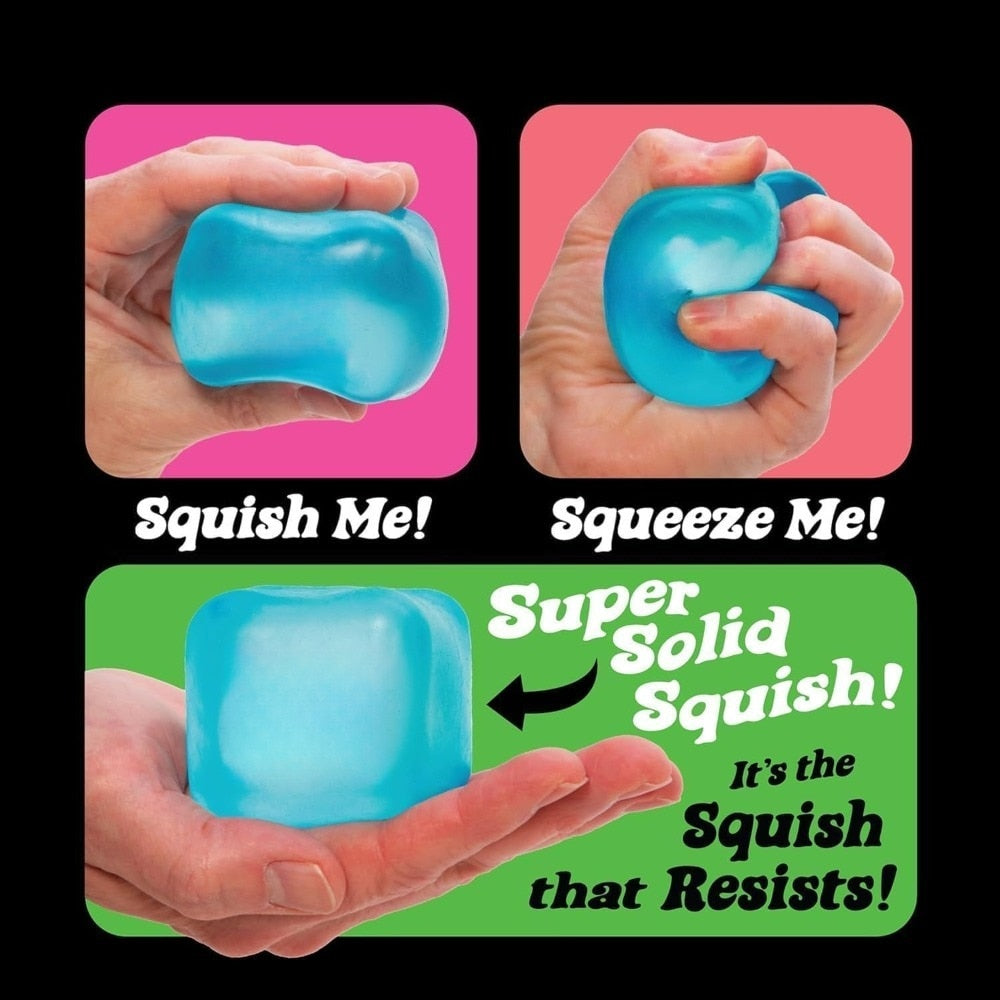 Jucarie squishy, gel cub de gheata, antistres, roz