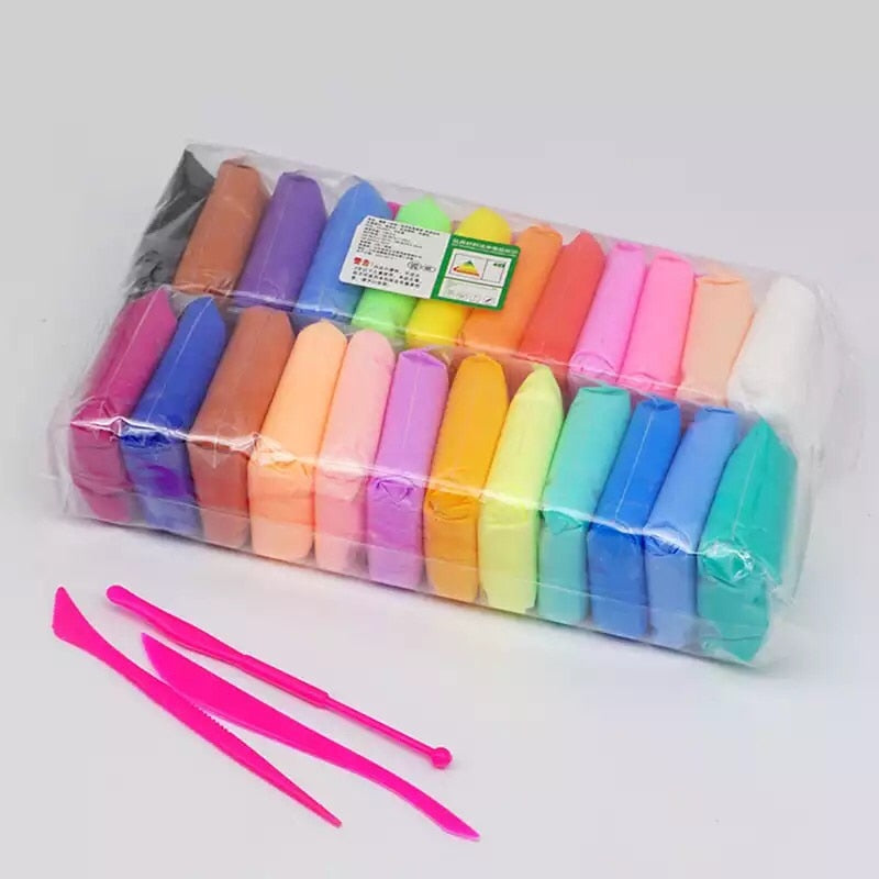 Set Plastilina inteligenta, Modelling Clay, 24 pungi / set, multicolora