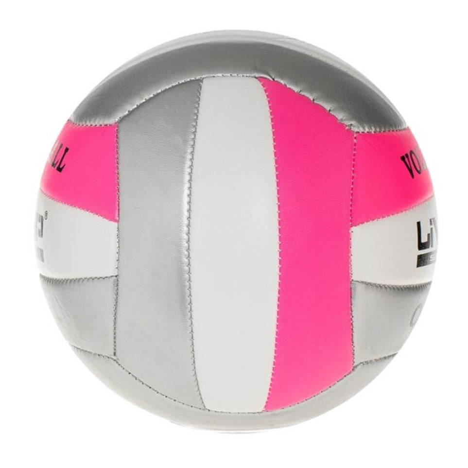 Minge de volei, PVC, roz/alb, Nr.2, 13.3~13.7cm