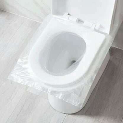 Set 50 protectii pentru colacul de toaleta, Sunmostar, Plastic, Transparent