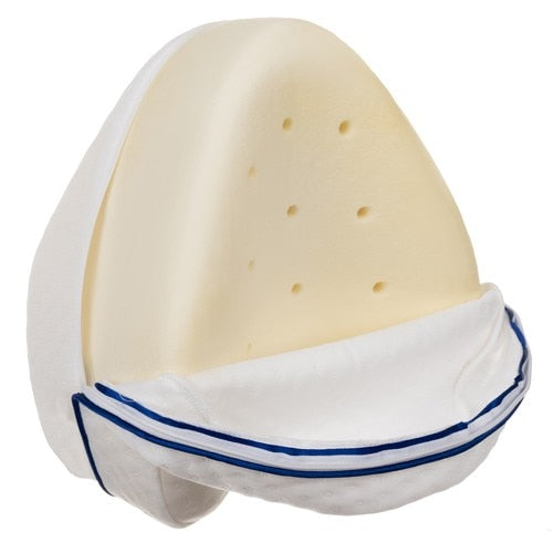 Perna ortopedica pentru genunchi si picioare, din spuma cu memorie, sistem ventilatie a aerului, husa detasabila, Alb