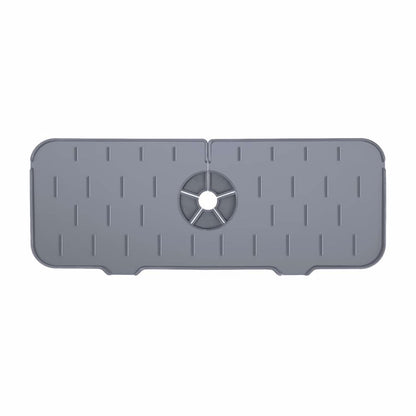 Suport scurgere chiuveta burete bucatarie/baie silicon gri 14 x 37.1 cm