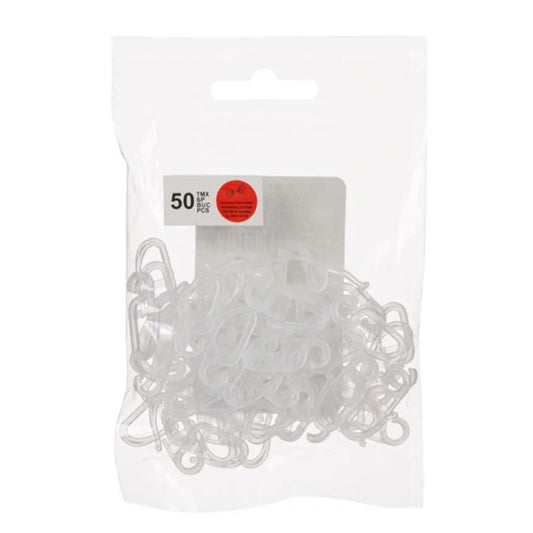 Carlige pentru perdea, plastic, transparent, 50buc