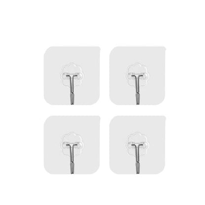 Set 4 Cuiere cu adeziv super rezistent, suport baie, suport prosop/halat, transparent