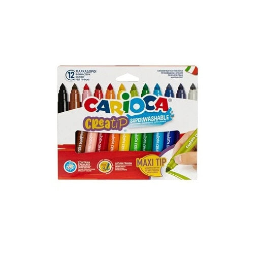 Set Carioci Lavabile cu Varf Gros Carioca - 12buc