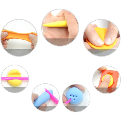 Set plastilina inteligenta Smart Clay, 24 pungi, 2 ustensile, multicolor, + 2 ani