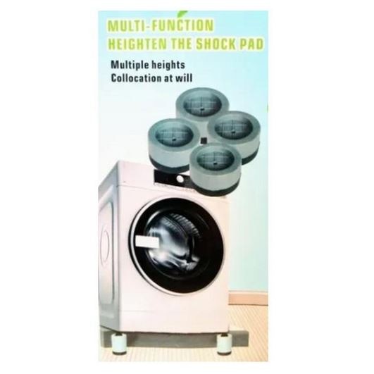 Set 8 Picioruse Suport Anti-Zgomot si Antiderapante pentru masina de spalat, uscator haine, plastic, gri, 6 x 3 cm