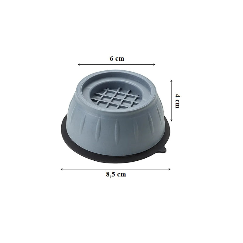 Set 8 picioare/suporti pentru masina de spalat, frigider, uscator, Antivibratii, Antiderapante, Antizgomote, ABS si cauciuc, 