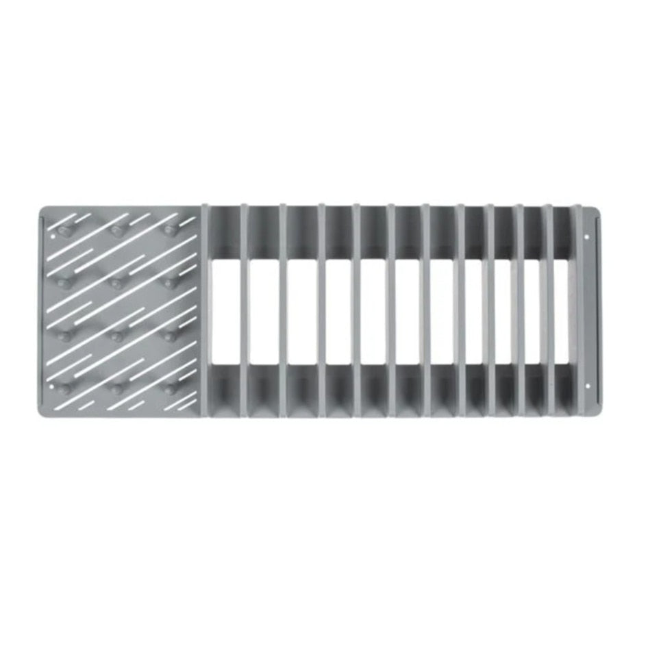Uscator din plastic cu laveta pentru vase, poliester, gri, 45x3.6x16.5cm