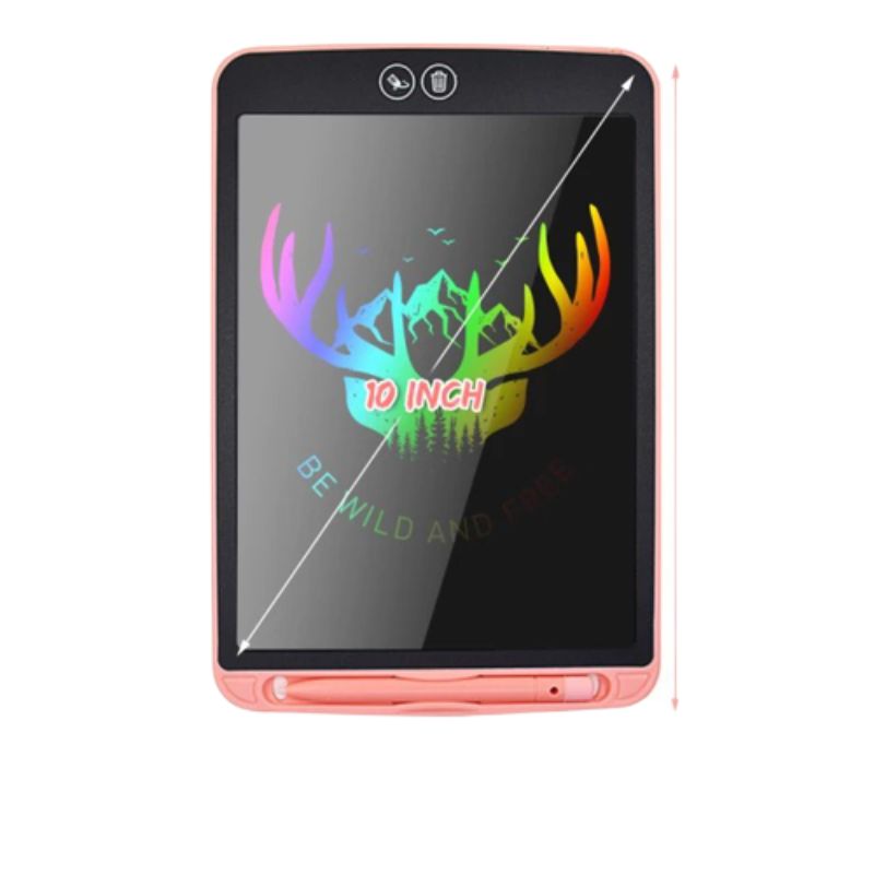 Tableta digitala color LCD Panel, 10 inch, pentru scris si desenat, 27 cm, roz, 3 ani+