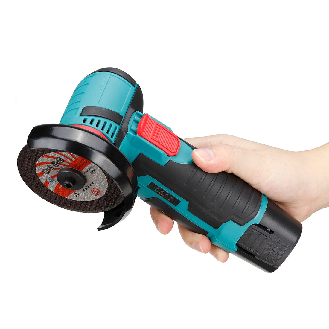 Polizor unghiular de taiere cu doua baterii, 12V, 2000W, Albastru