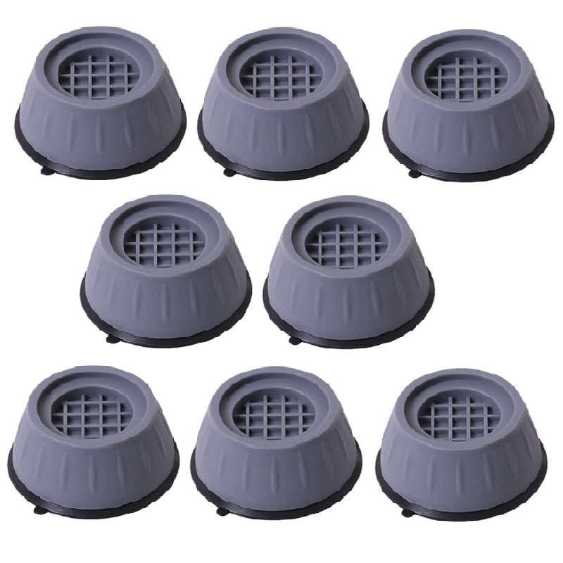 Set 8 picioare/suporti pentru masina de spalat, frigider, uscator, Antivibratii, Antiderapante, Antizgomote, ABS si cauciuc, 