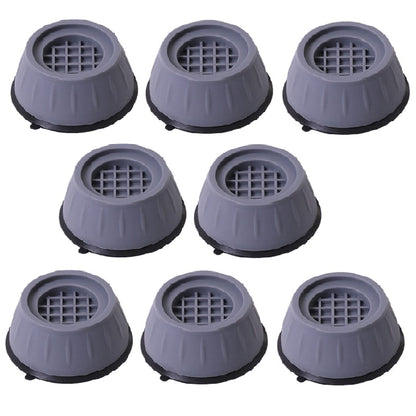 Set 8 picioare/suporti pentru masina de spalat, frigider, uscator, Antivibratii, Antiderapante, Antizgomote, ABS si cauciuc, 