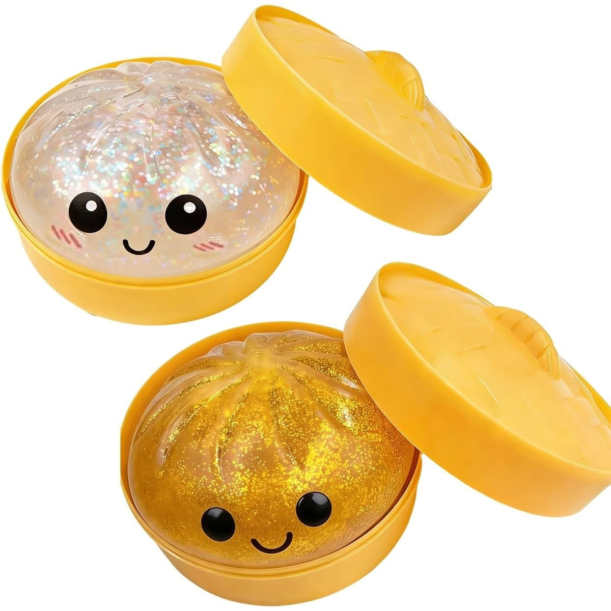 Jucarie interactiva copii, dumpling squishy, dimensiuni 10x7.5x5cm, material TPR, set 2 bucati