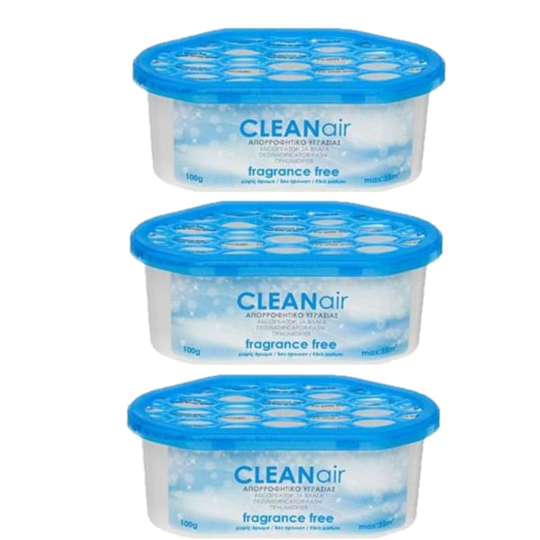 Set 3 dezumidificatoare pasive, 100 g x 3 buc, fara parfum, potrivit pentru spatii de pana la 35 m², rulote si autorulote